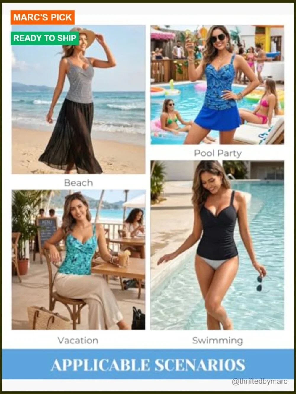 Underwire Tankini Top Push Up Swim Top Tummy Control Bathing Suit No Bottom